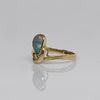 Asymmetrical Opal Bezel Set 14K Yellow Gold Ring
