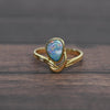 Asymmetrical Opal Bezel Set 14K Yellow Gold Ring