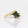 Green Tourmaline Emerald Cut 14k Yellow Gold Bypass Ring