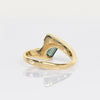 Green Tourmaline Emerald Cut 14k Yellow Gold Bypass Ring