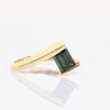 Green Tourmaline Emerald Cut 14k Yellow Gold Bypass Ring