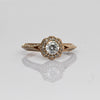 1cttw Diamond Rose Gold Knife Edge Halo Engagement Ring