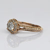 1cttw Diamond Rose Gold Knife Edge Halo Engagement Ring