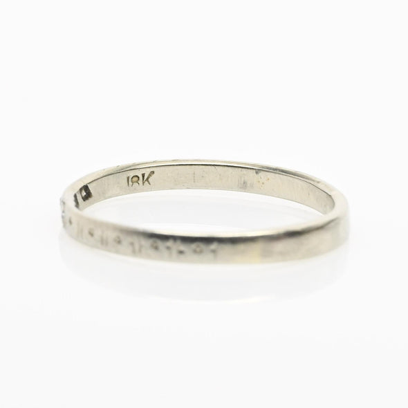Vintage Diamond Geometric Design Wedding Band