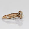 1cttw Diamond Rose Gold Knife Edge Halo Engagement Ring