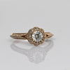 1cttw Diamond Rose Gold Knife Edge Halo Engagement Ring