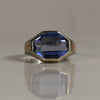 Antique Art Deco Synthetic spinel ring w scrollwork