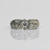 Retro Diamond Band 14k White Gold Ring