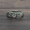 Retro Diamond Band 14k White Gold Ring
