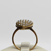 Victorian Heart Pearl Pave Yellow Gold Ring