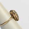 Victorian Heart Pearl Pave Yellow Gold Ring