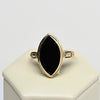 Vintage Marquise Black Onyx Yellow Gold Ring