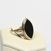 Vintage Marquise Black Onyx Yellow Gold Ring