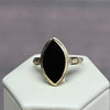 Vintage Marquise Black Onyx Yellow Gold Ring