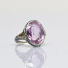 Art Deco 7ct Amethyst Oval 14k White Gold Filigree Ring