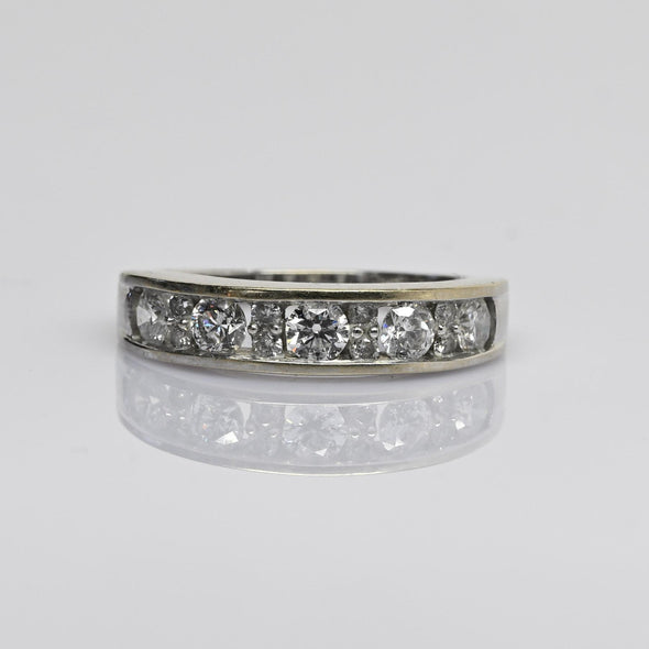 1 Carat tw Diamond Alternating Channel Set Band 14k White Gold Ring