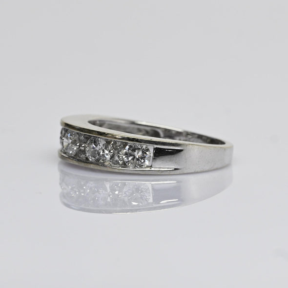 1 Carat tw Diamond Alternating Channel Set Band 14k White Gold Ring