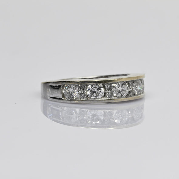 1 Carat tw Diamond Alternating Channel Set Band 14k White Gold Ring