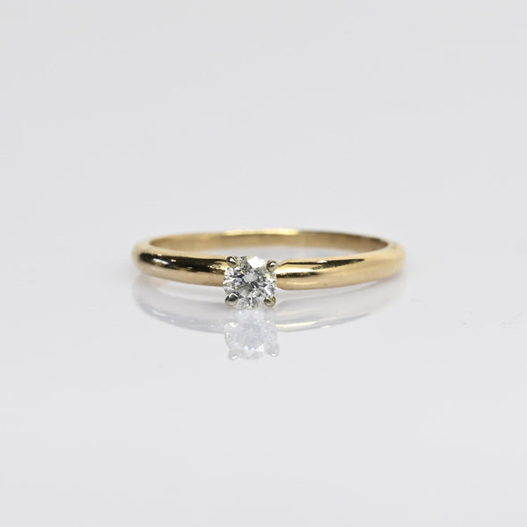 0.18ct Round Diamond Solitaire 14k Yellow Gold Ring