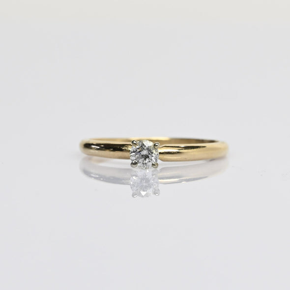0.18ct Round Diamond Solitaire 14k Yellow Gold Ring