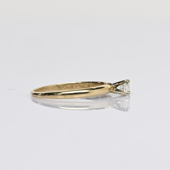 0.18ct Round Diamond Solitaire 14k Yellow Gold Ring