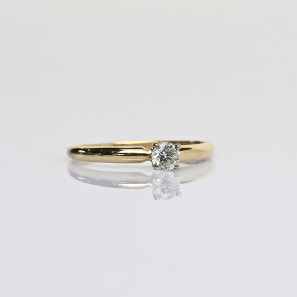 0.18ct Round Diamond Solitaire 14k Yellow Gold Ring