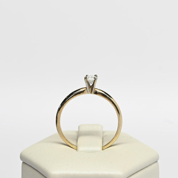 0.18ct Round Diamond Solitaire 14k Yellow Gold Ring