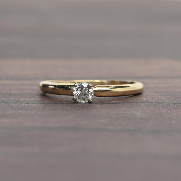 0.18ct Round Diamond Solitaire 14k Yellow Gold Ring