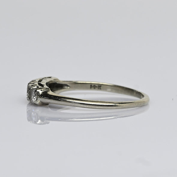 Vintage 1/2ctw Diamond Band 14k White Gold Ring