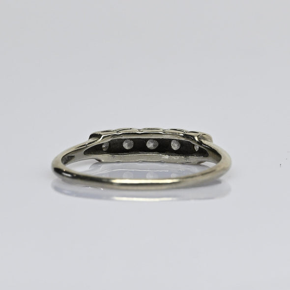 Vintage 1/2ctw Diamond Band 14k White Gold Ring