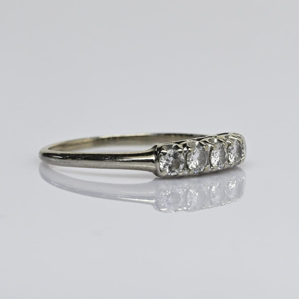 Vintage 1/2ctw Diamond Band 14k White Gold Ring