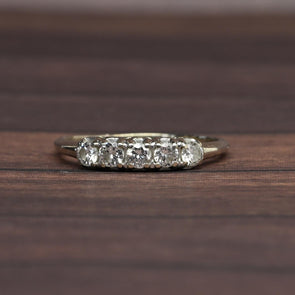 Vintage 1/2ctw Diamond Band 14k White Gold Ring
