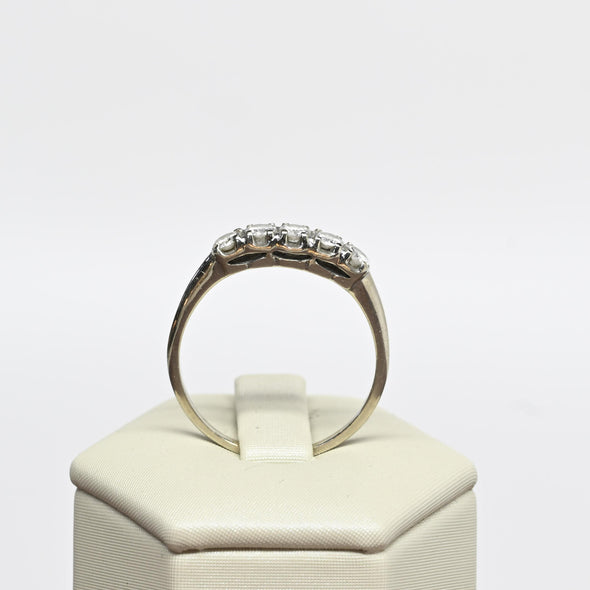 Vintage 1/2ctw Diamond Band 14k White Gold Ring