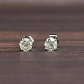 2/3cttw Natural Diamond Round Brilliant 14k White Gold Stud Earrings