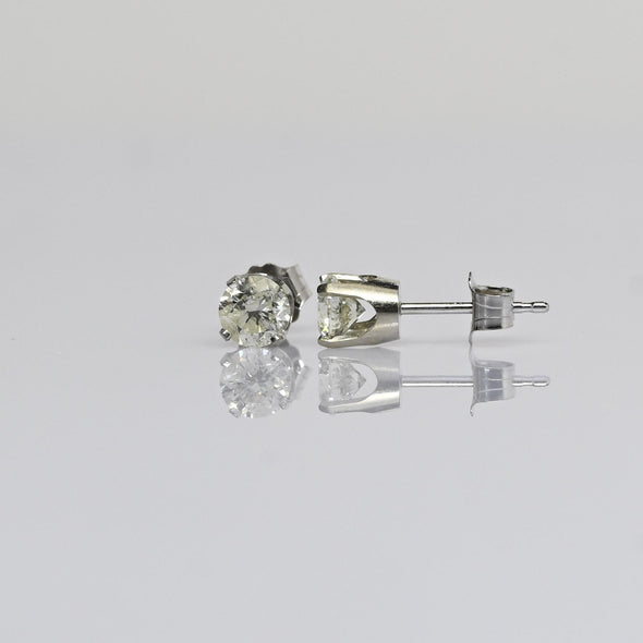 2/3cttw Natural Diamond Round Brilliant 14k White Gold Stud Earrings