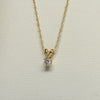 0.12ct Round Diamond Solitaire Pendant 14k Yellow Gold Necklace