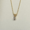 0.12ct Round Diamond Solitaire Pendant 14k Yellow Gold Necklace