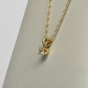 0.12ct Round Diamond Solitaire Pendant 14k Yellow Gold Necklace