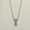 0.12ct Round Diamond Solitaire Pendant 14k Yellow Gold Necklace
