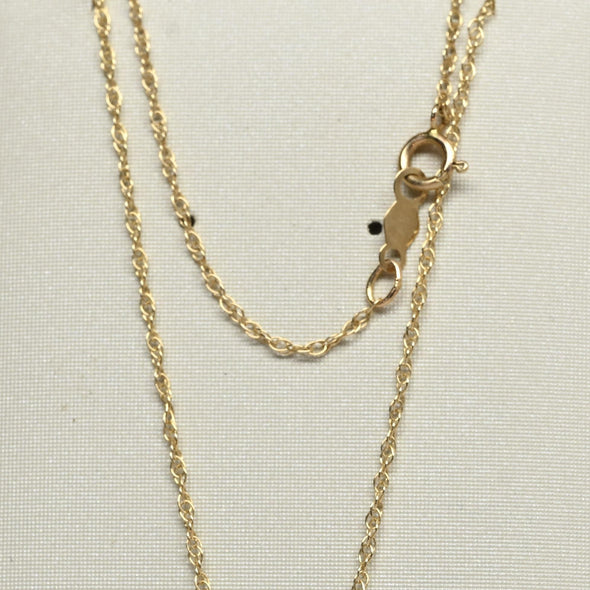 0.12ct Round Diamond Solitaire Pendant 14k Yellow Gold Necklace
