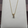 0.12ct Round Diamond Solitaire Pendant 14k Yellow Gold Necklace