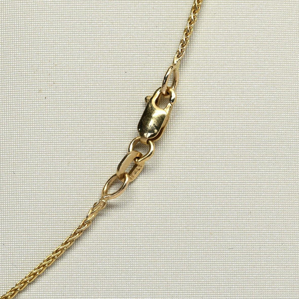 Vintage Wheat Chain 16" 1.15mm 14K Yellow Gold Necklace