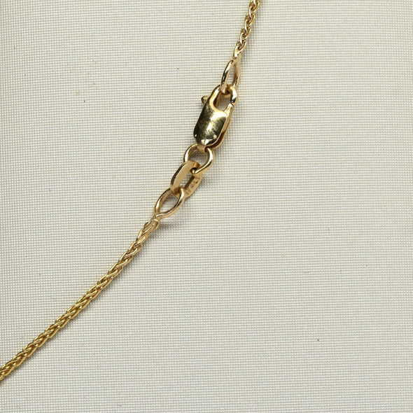 Vintage Wheat Chain 16" 1.15mm 14K Yellow Gold Necklace
