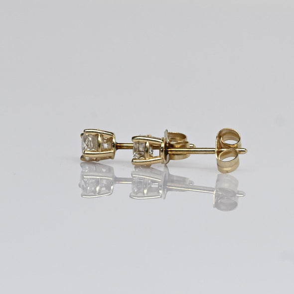 0.35cttw Natural Diamond Round Brilliant 14k Yellow Gold Stud Earrings