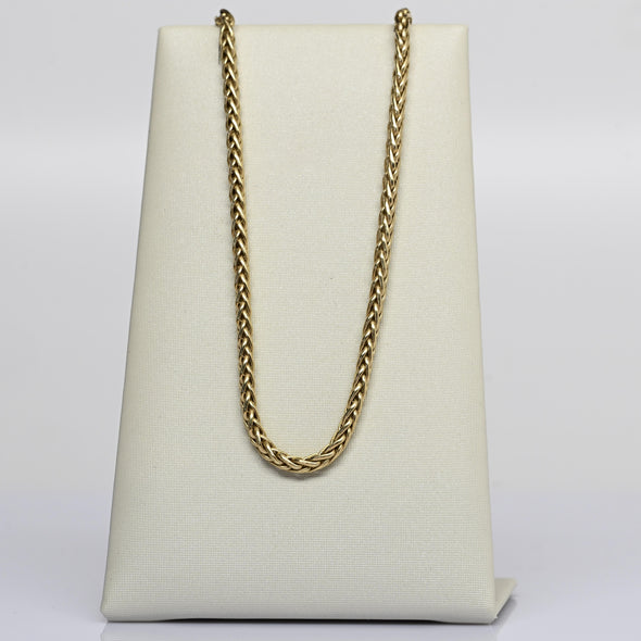 Vintage Wheat Chain 18" 2.5mm 14K Yellow Gold Necklace