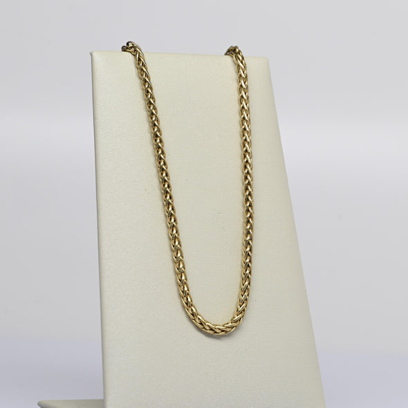 Vintage Wheat Chain 18" 2.5mm 14K Yellow Gold Necklace