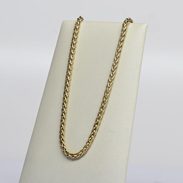 Vintage Wheat Chain 18" 2.5mm 14K Yellow Gold Necklace