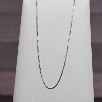 Vintage Box Chain 18" 0.65mm 14K White Gold Necklace