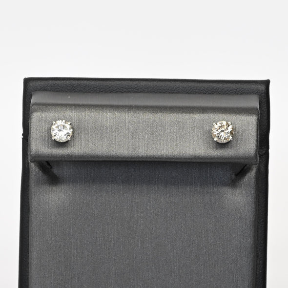 2.0cttw Natural Diamond M-N SI1 I1 Round Brilliant 14k White Gold Stud Earrings