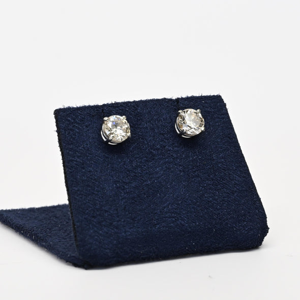 2.0cttw Natural Diamond M-N SI1 I1 Round Brilliant 14k White Gold Stud Earrings